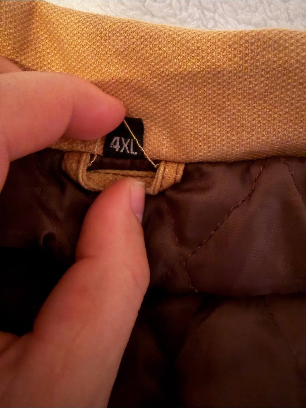 Men's Tan Workwear Jacket with Quilted Lining - Picture 4 of 7